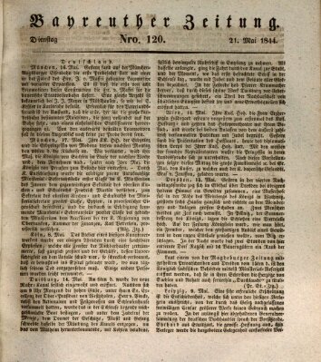 Bayreuther Zeitung Dienstag 21. Mai 1844