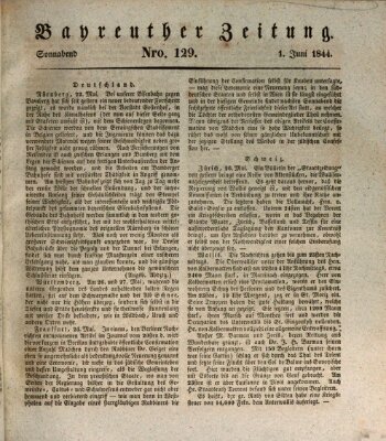 Bayreuther Zeitung Samstag 1. Juni 1844