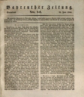 Bayreuther Zeitung Samstag 15. Juni 1844