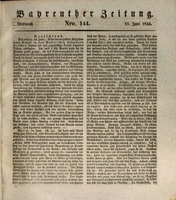 Bayreuther Zeitung Mittwoch 19. Juni 1844