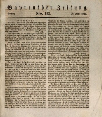 Bayreuther Zeitung Freitag 28. Juni 1844