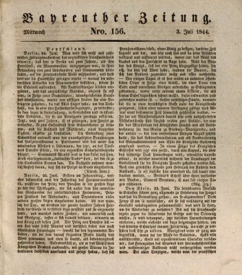 Bayreuther Zeitung Mittwoch 3. Juli 1844