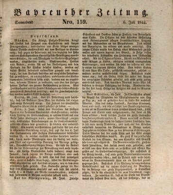 Bayreuther Zeitung Samstag 6. Juli 1844