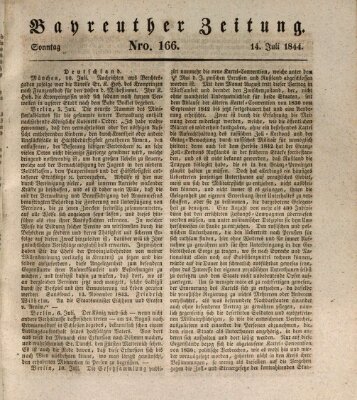 Bayreuther Zeitung Sonntag 14. Juli 1844