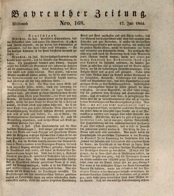 Bayreuther Zeitung Mittwoch 17. Juli 1844