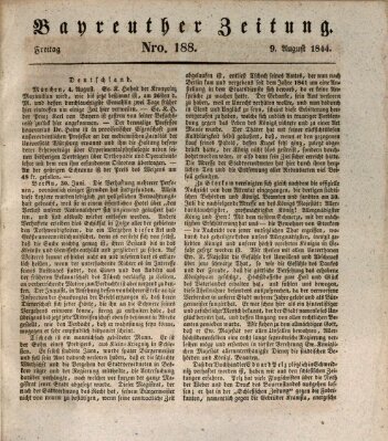 Bayreuther Zeitung Freitag 9. August 1844