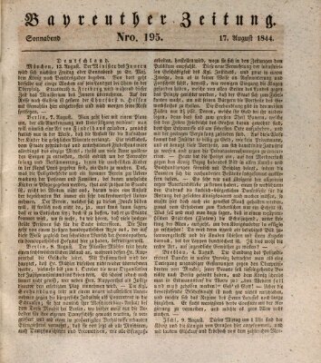 Bayreuther Zeitung Samstag 17. August 1844