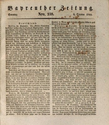 Bayreuther Zeitung Sonntag 6. Oktober 1844