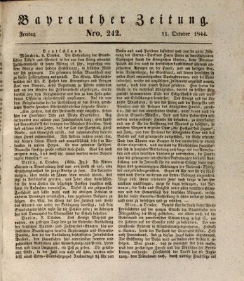 Bayreuther Zeitung Freitag 11. Oktober 1844