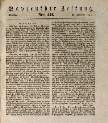 Bayreuther Zeitung Dienstag 15. Oktober 1844