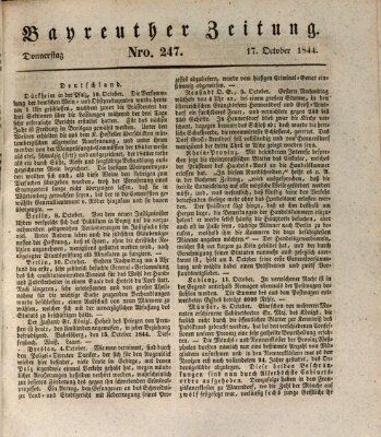 Bayreuther Zeitung Donnerstag 17. Oktober 1844