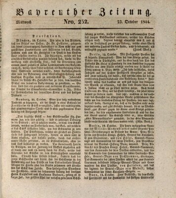 Bayreuther Zeitung Mittwoch 23. Oktober 1844