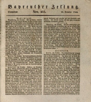 Bayreuther Zeitung Samstag 26. Oktober 1844