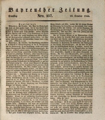 Bayreuther Zeitung Dienstag 29. Oktober 1844