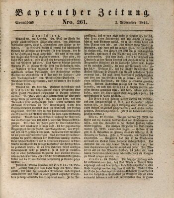 Bayreuther Zeitung Samstag 2. November 1844