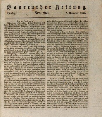 Bayreuther Zeitung Dienstag 5. November 1844