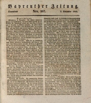 Bayreuther Zeitung Samstag 9. November 1844