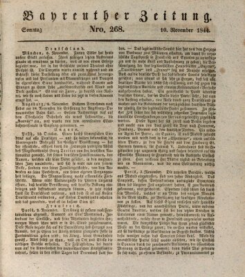 Bayreuther Zeitung Sonntag 10. November 1844