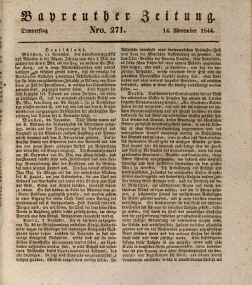 Bayreuther Zeitung Donnerstag 14. November 1844