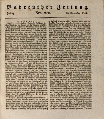 Bayreuther Zeitung Freitag 15. November 1844