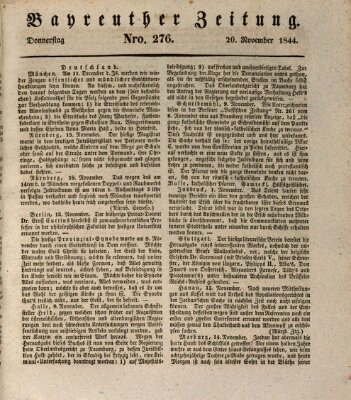 Bayreuther Zeitung Mittwoch 20. November 1844