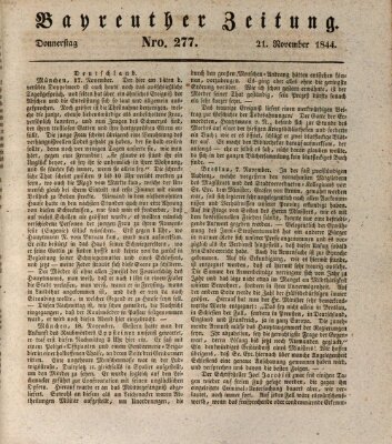 Bayreuther Zeitung Donnerstag 21. November 1844