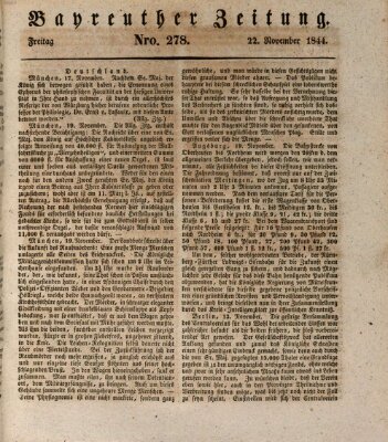 Bayreuther Zeitung Freitag 22. November 1844