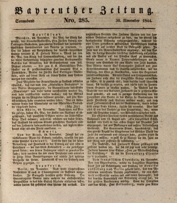 Bayreuther Zeitung Samstag 30. November 1844