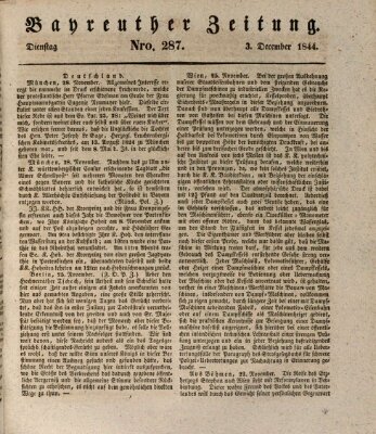 Bayreuther Zeitung Dienstag 3. Dezember 1844