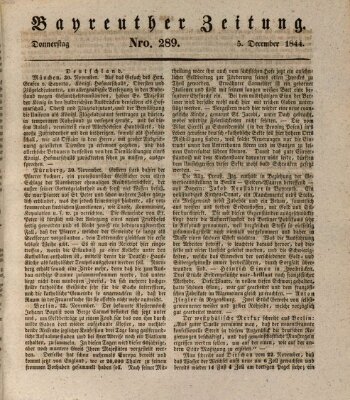 Bayreuther Zeitung Donnerstag 5. Dezember 1844