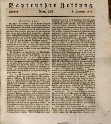 Bayreuther Zeitung Sonntag 8. Dezember 1844