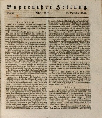 Bayreuther Zeitung Freitag 13. Dezember 1844