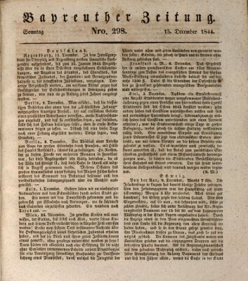 Bayreuther Zeitung Sonntag 15. Dezember 1844