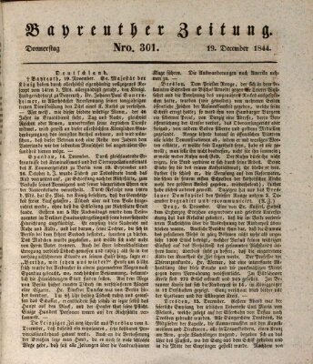 Bayreuther Zeitung Donnerstag 19. Dezember 1844