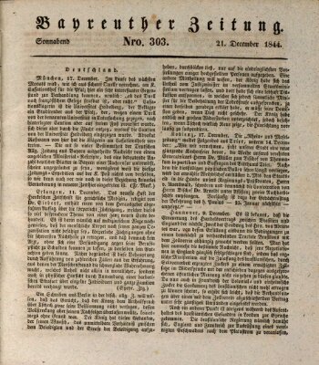 Bayreuther Zeitung Samstag 21. Dezember 1844