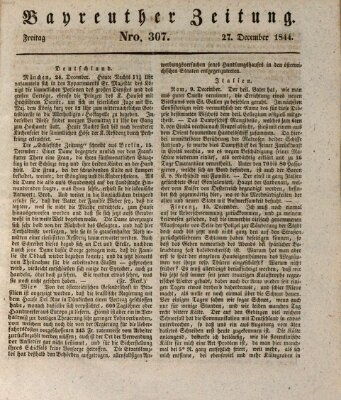 Bayreuther Zeitung Freitag 27. Dezember 1844