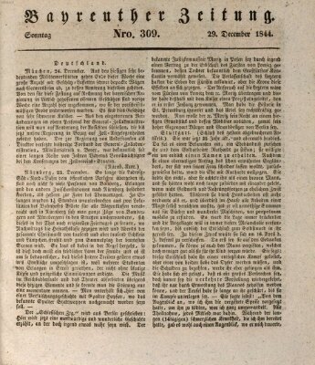 Bayreuther Zeitung Sonntag 29. Dezember 1844