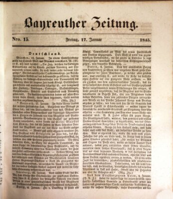 Bayreuther Zeitung Freitag 17. Januar 1845