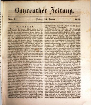 Bayreuther Zeitung Freitag 24. Januar 1845