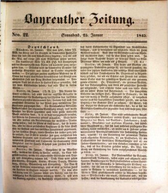 Bayreuther Zeitung Samstag 25. Januar 1845