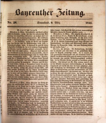 Bayreuther Zeitung Samstag 8. März 1845