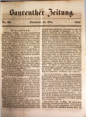 Bayreuther Zeitung Samstag 15. März 1845