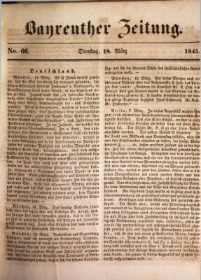 Bayreuther Zeitung Dienstag 18. März 1845