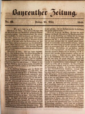 Bayreuther Zeitung Freitag 21. März 1845