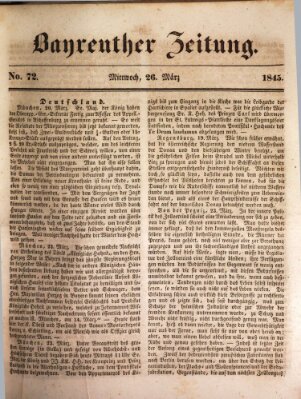 Bayreuther Zeitung Mittwoch 26. März 1845