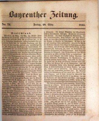 Bayreuther Zeitung Freitag 28. März 1845