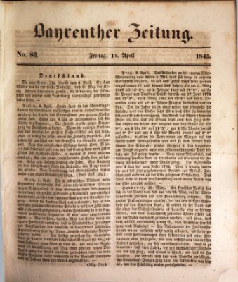 Bayreuther Zeitung Freitag 11. April 1845