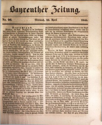 Bayreuther Zeitung Mittwoch 23. April 1845