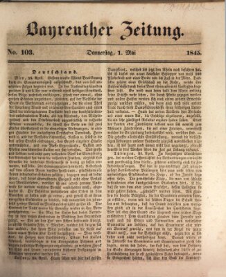 Bayreuther Zeitung Donnerstag 1. Mai 1845