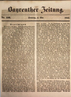 Bayreuther Zeitung Sonntag 4. Mai 1845